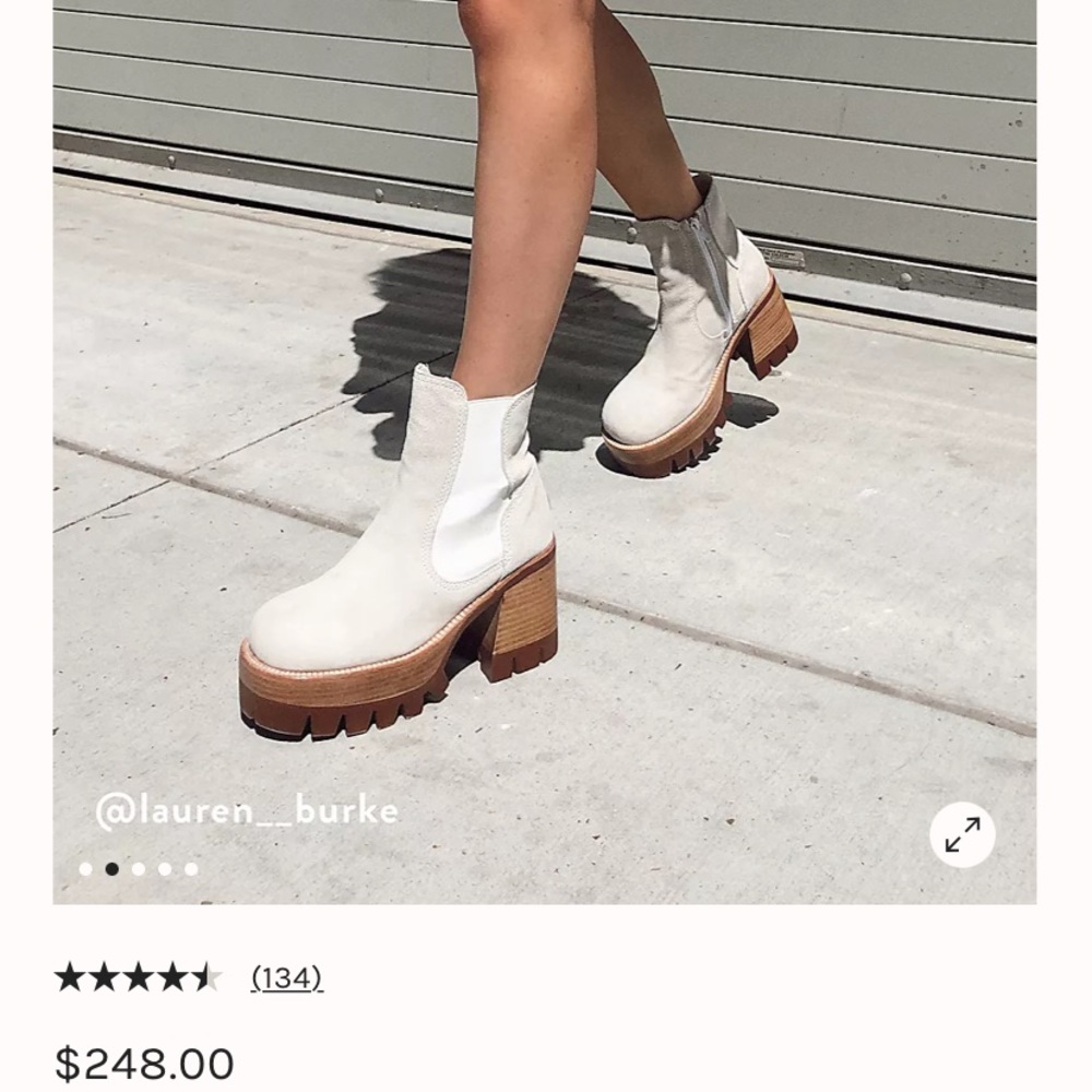 Jeffery Campbell Preston platform ankle boot in bone suede free people